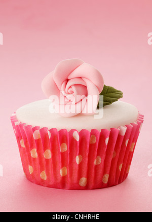 PINK ROSE CUPCAKE Stock Photo