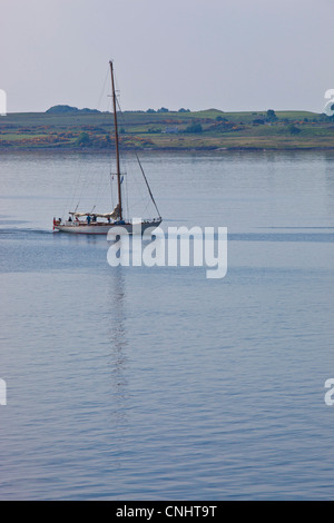 A sail boat taken fro the ferry to the Island of Mull near Oban, Scotland Stock Photo