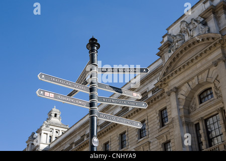 Signpost in Westminster, London, UK Stock Photo