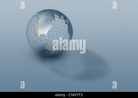 3D globe wire-frame model Stock Photo