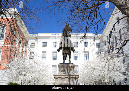 Joseph Hooker Statue at the Massachusetts State House in Boston, Massachusetts. Stock Photo