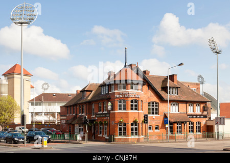 The Trent Bridge Inn, known as the TBI, which backs on to Trent Bridge Cricket Ground, West Bridgford, Nottinghamshire, England, UK Stock Photo