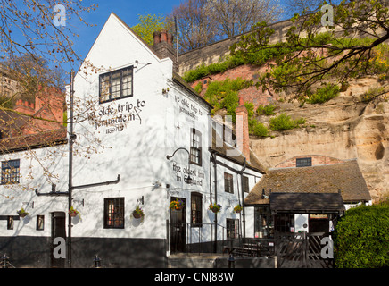 Ye olde trip to Jerusalem pub in Nottingham city centre Nottinghamshire England UK GB Europe Stock Photo