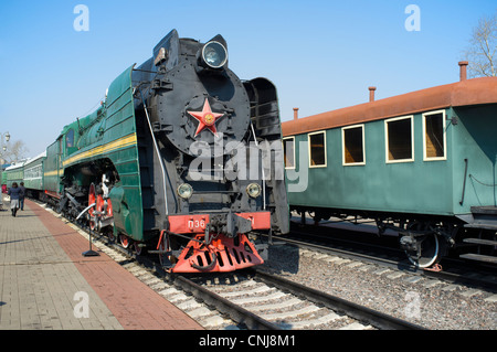 Russian steam locomotive P36-0001. Built in 1950 Stock Photo