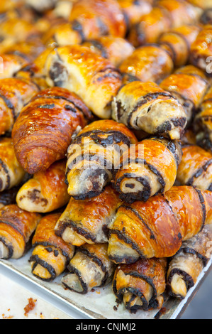 Middle East Israel Tel Aviv chocolate rugelach for sale in the market Stock Photo