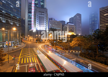 Hong Kong cityscape at night Stock Photo