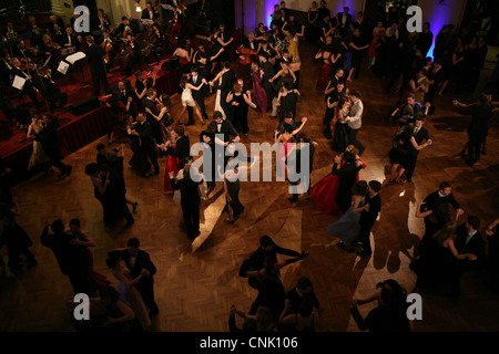 Traditional annual ball of the Czech Technical University in the Zofin Palace in Prague, Czech Republic. Stock Photo
