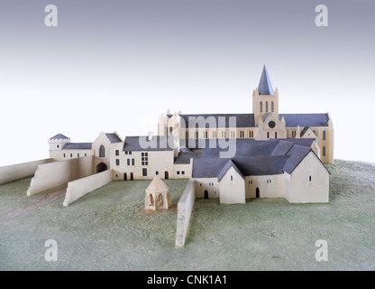 A cut out of a model reconstruction of Arbroath Abbey, Scotland. Stock Photo