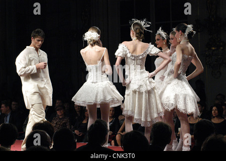 Models display creation of Russian designer Maroussia Zaitseva during ...