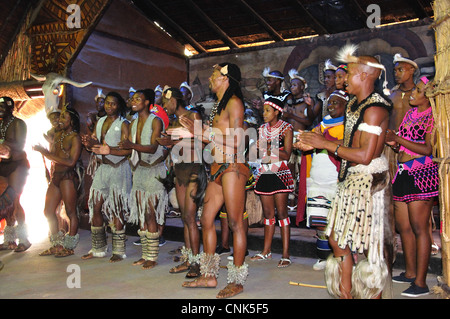 Zulu dancers at Lesedi African Cultural village, Broederstroom, Johannesburg, Gauteng Province, Republic of South Africa Stock Photo