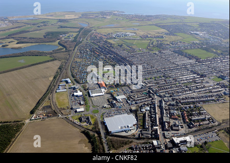 Aerial view of Ashington, Northumberland Stock Photo