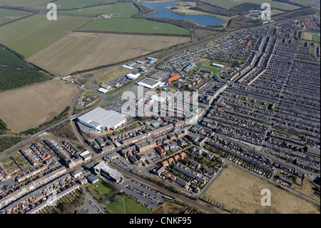 Aerial view of Ashington, Northumberland Stock Photo