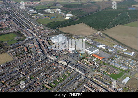 Aerial view of Ashington, Northumberland Stock Photo