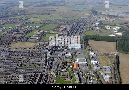 Aerial view of Ashington, Northumberland Stock Photo