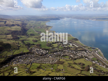aerial view of Llanfairfechan in North Wales Stock Photo