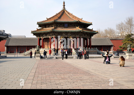 Dazheng Hall (Throne Room), Imperial Palace, Shenyang, Liaoning, China. Stock Photo