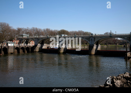 richmond lock bridge richmond surrey england Stock Photo