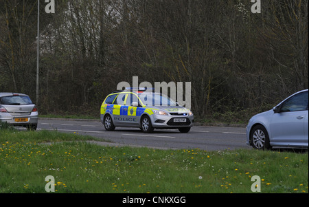 Sussex police force car driving along road in Lewes East Sussex UK 2012 Stock Photo