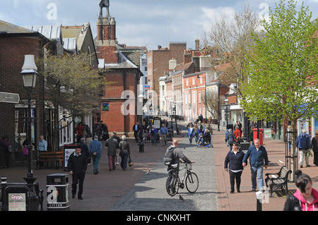 Lewes Town Centre East Sussex UK - The High Street with people Stock Photo