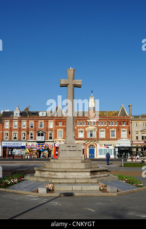 War memorial in town centre, the Strand, Exmouth, Devon, England, UK Stock Photo