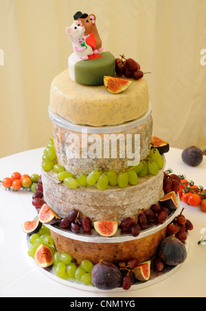 CHEESE CELEBRATION WEDDING CAKE Stock Photo