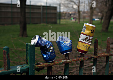 beer cans glasgow Stock Photo
