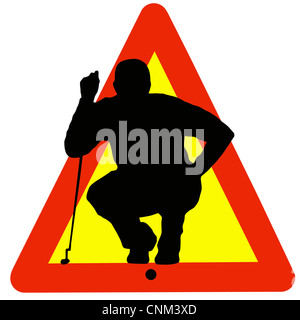 Warning Golf Played Here on Traffic Sign Stock Photo