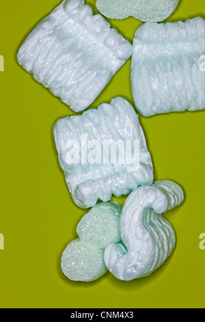 polystyrene packing peanuts Stock Photo