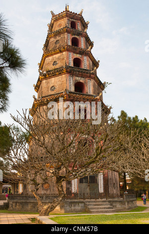 Thap Phuoc Duyen seven story tower, Thien Mu Pagoda, Hue, Vietnam Stock Photo