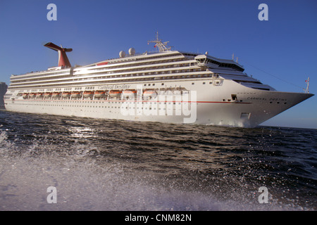 Miami Beach Florida,Atlantic Ocean,water,Carnival Destiny,cruise ship,boat,departing Port of Miami,water,FL120311112 Stock Photo