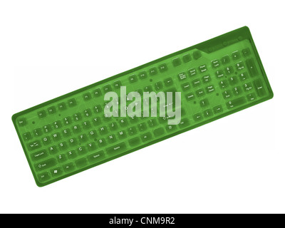 A plastic keyboard against a white background Stock Photo