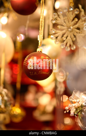 Christmas decoration in Altermarkt Christmas market, Salzburg, Austria, Europe Stock Photo