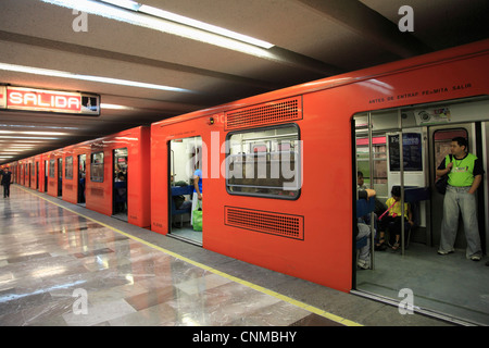 Metro, underground train station, Mexico City, Mexico, North America Stock Photo