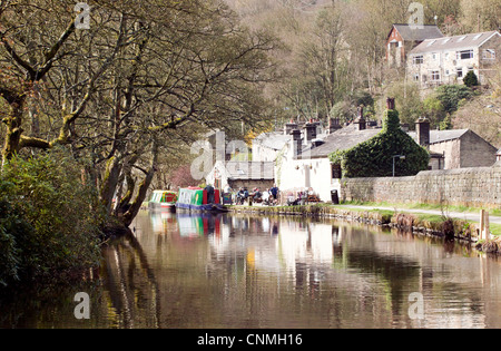 Stubbing Wharf on the Rochdale Canal Stock Photo