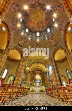 Vertical oriented image of Madonna Moretta catholic church interior view in Alba, Northern Italy. Stock Photo