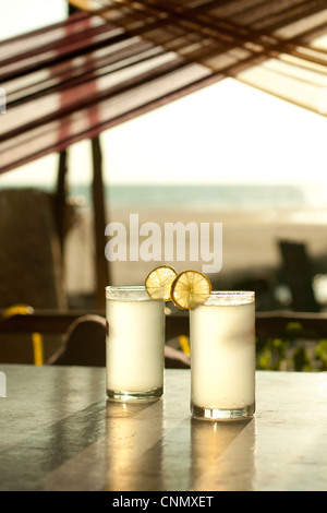 Sundowner drinks, Goa, India, two glasses with Lemon, no people Stock Photo