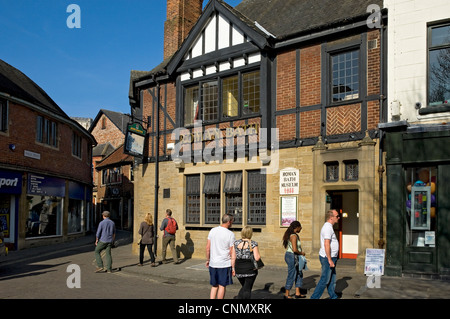 People tourists visitors outside The Roman Bath pub St Sampson's Square York City Town Centre North Yorkshire England UK United Kingdom Great Britain Stock Photo