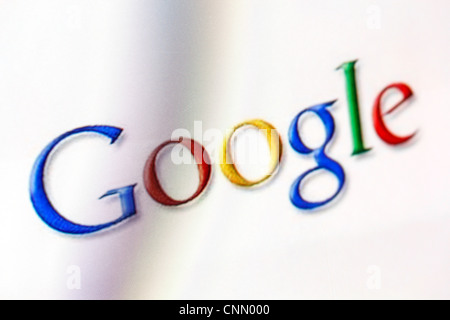 Google logo on a monitor screen Stock Photo