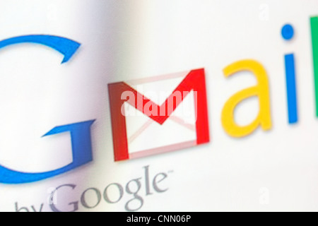 Gmail logo on a monitor screen Stock Photo