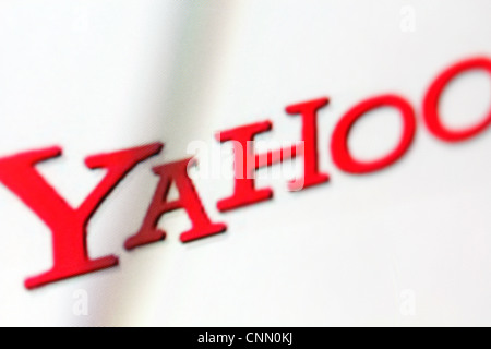 Yahoo logo on a monitor screen Stock Photo