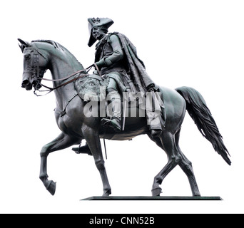 Berlin, Germany. Equestrian statue (1851; Christian Daniel Rauch) of Frederick the Great on Conde (horse), in Unter den Linden. Stock Photo