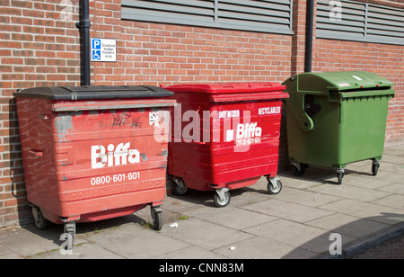 Large Recycle Bin Biffa Commercial Waste Recycling Stock Photo