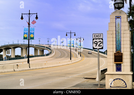 The Broadway bridge across the Halifax river in Daytona Beach, Florida Stock Photo