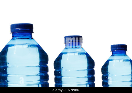 Water bottles isolated on white Stock Photo