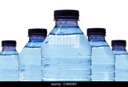 Water bottles isolated on white Stock Photo