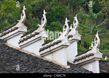 Traditional house with upturned eaves, Zhenyuan, Guizhou, China Stock Photo