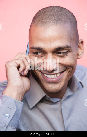 Man using Cellphone Stock Photo