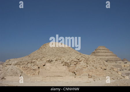 Egypt. Saqqara.The Pyramid of Unas. Fifth Dynasty. 24th century B.C. Old Kingdom. It is now ruined. Stock Photo