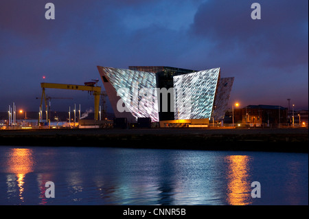 Titanic Belfast Lightshow Stock Photo