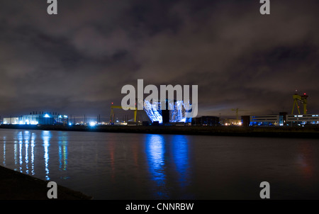 Titanic Belfast Lightshow Stock Photo